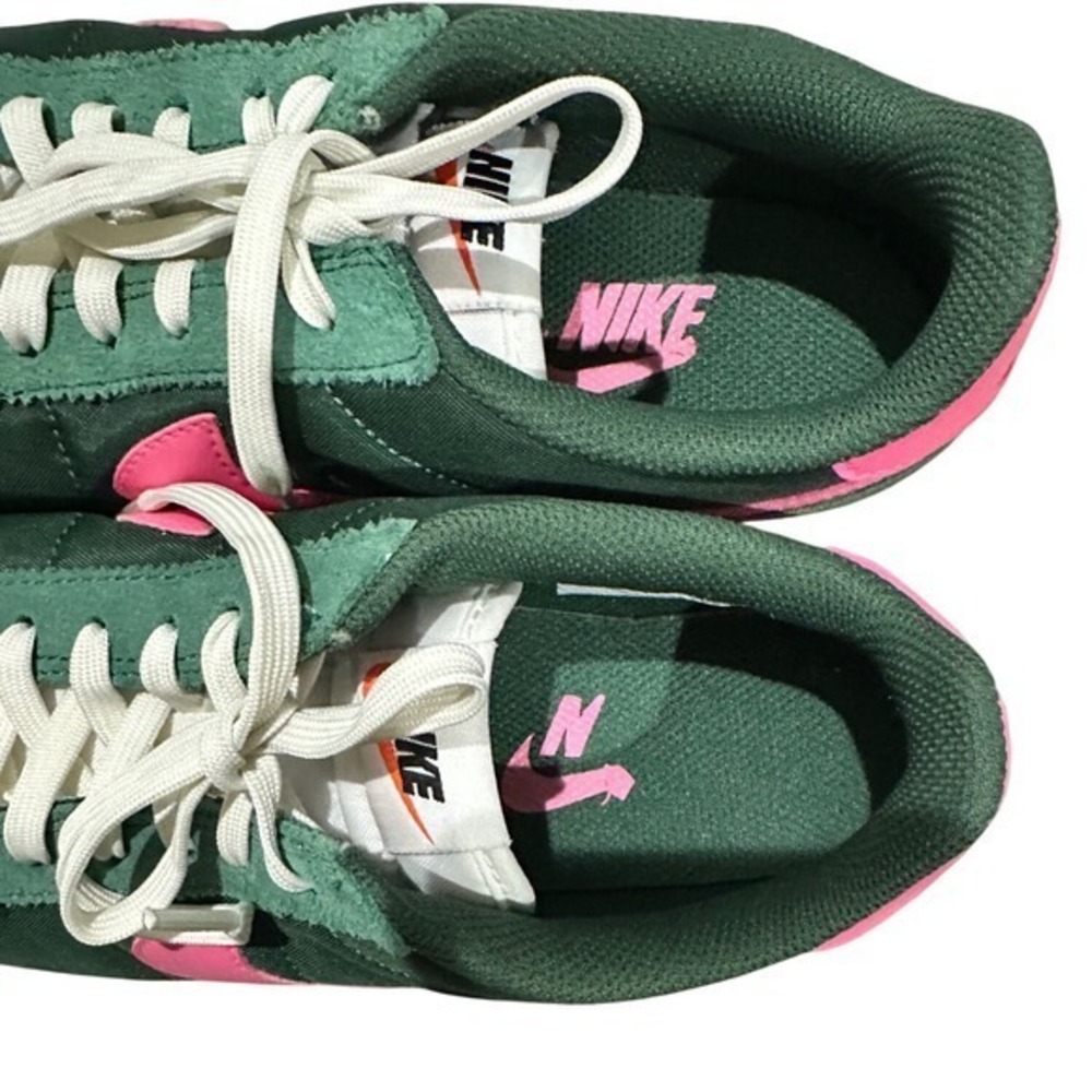 Nike Cortez Sneakers Womens Dark Green Pink Excellent Retro Running Shoes 7.5 - Picture 9 of 14